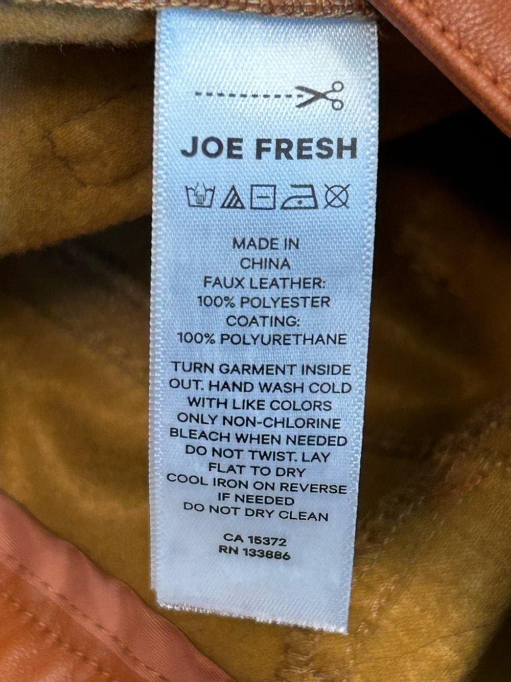 Joe fresh rust brown burnt orange fauxl leather vegan straight leg pants 8 NWOT - Picture 10 of 13